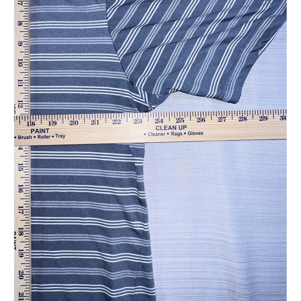 PGA Tour Golf Shirt Size XL Extra Large Polo Gray White Striped - Picture 9 of 11